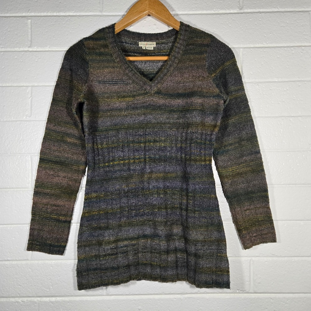 Vtg Royal Robbins Tunic Sweater Small Multicolor Space Dye Knit Camping Gorpcore